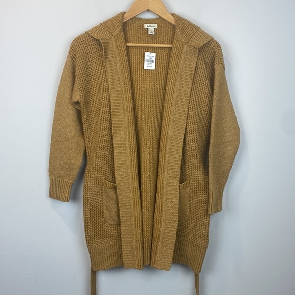 L.l.bean • All-Day Waffle Sweater, Hooded Wrap Cardigan - Picture 6 of 16